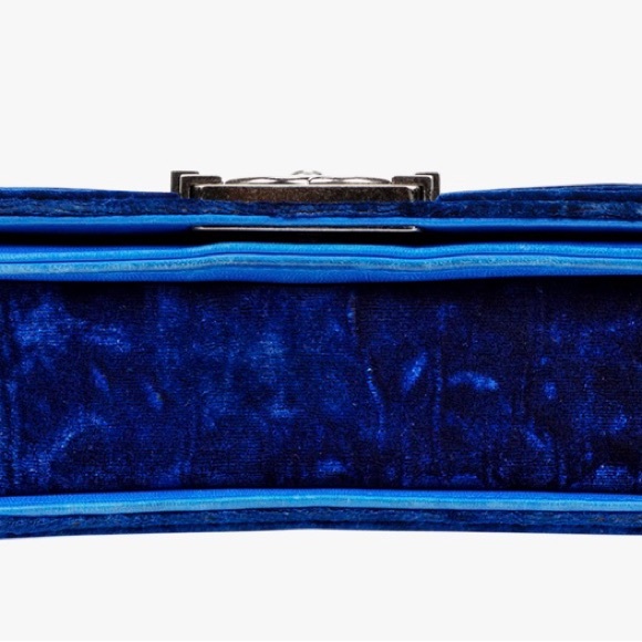 Chanel boy small velvety blue lambskin and velvet - Picture 4 of 5